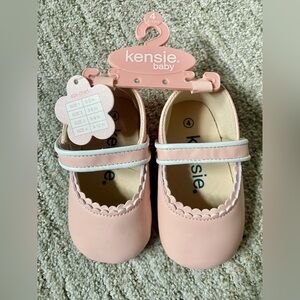 Kensie Baby Pink and White Mary Jane Shoes